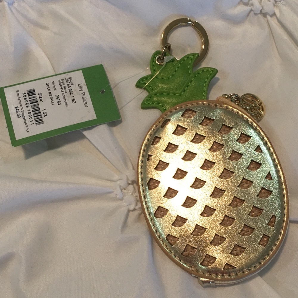 Lilly Pulitzer NWT Gold Pineapple Coin Purse